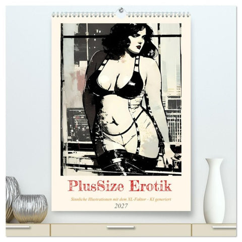 PlusSize Erotik (hochwertiger Premium Wandkalender 2027 DIN A2 hoch), Kunstdruck in Hochglanz