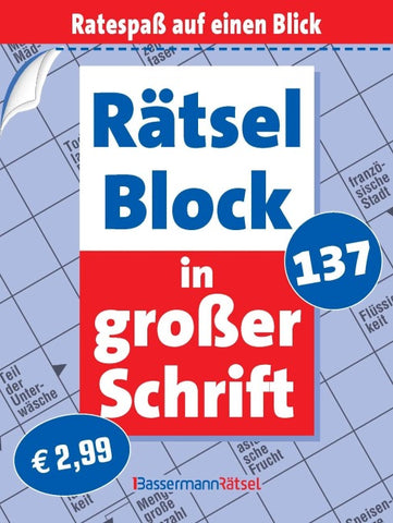 Rätselblock in großer Schrift 137 (5 Exemplare à 2,99 €)