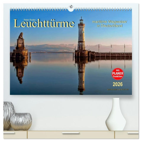 Leuchttürme - maritime Wegweiser in Deutschland (hochwertiger Premium Wandkalender 2026 DIN A2 quer), Kunstdruck in Hochglanz