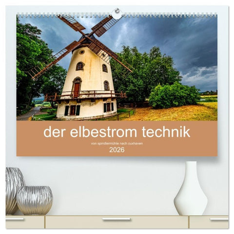 der elbestrom technik (hochwertiger Premium Wandkalender 2026 DIN A2 quer), Kunstdruck in Hochglanz