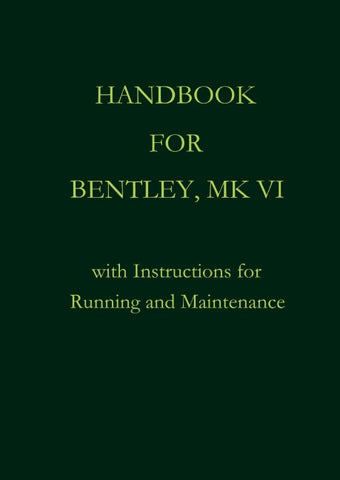 Handbook for Bentley, Mk. VI