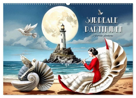 Surreale Partituren (Wandkalender 2027 DIN A2 quer), CALVENDO Monatskalender