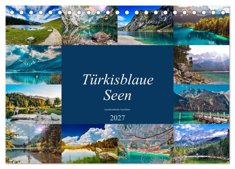 Türkisblaue Seen (Tischkalender 2027 DIN A5 quer), CALVENDO Monatskalender