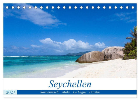 Seychellen. Sonneninseln - Mahé, La Digue, Praslin (Tischkalender 2027 DIN A5 quer), CALVENDO Monatskalender