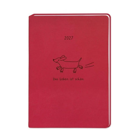 Terminplaner Lederlook 2027 Rot