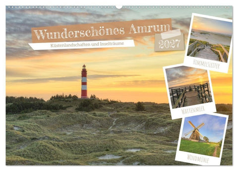 Wunderschönes Amrum (Wandkalender 2027 DIN A2 quer), CALVENDO Monatskalender