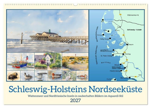 Schleswig-Holsteins Nordseeküste (Wandkalender 2027 DIN A2 quer), CALVENDO Monatskalender