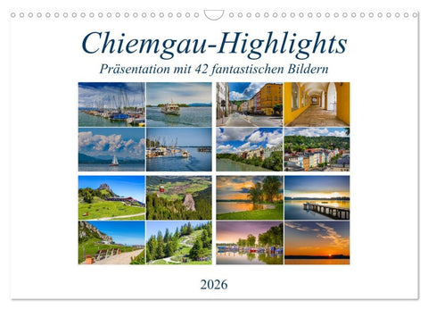 Chiemgau-Highlights (Wandkalender 2026 DIN A3 quer), CALVENDO Monatskalender