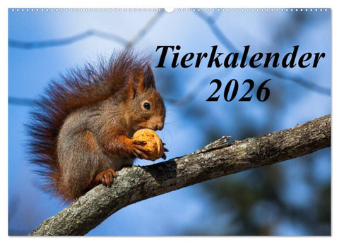 Tierkalender 2026 (Wandkalender 2026 DIN A2 quer), CALVENDO Monatskalender
