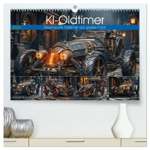 KI-Oldtimer (hochwertiger Premium Wandkalender 2027 DIN A2 quer), Kunstdruck in Hochglanz