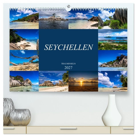 Trauminseln Seychellen (hochwertiger Premium Wandkalender 2027 DIN A2 quer), Kunstdruck in Hochglanz