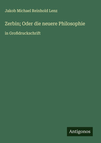 Zerbin; Oder die neuere Philosophie