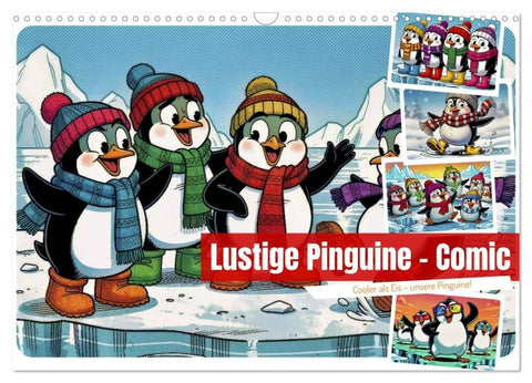 Lustige Pinguine - Comic (Wandkalender 2027 DIN A3 quer), CALVENDO Monatskalender