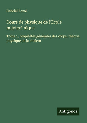 Cours de physique de l'École polytechnique