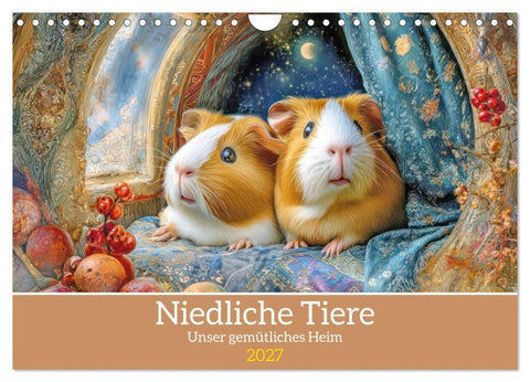 Niedliche Tiere - Unser gemütliches Heim (Wandkalender 2027 DIN A4 quer), CALVENDO Monatskalender