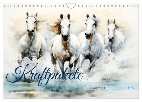 Kraftpakete in Aquarell (Wandkalender 2027 DIN A4 quer), CALVENDO Monatskalender
