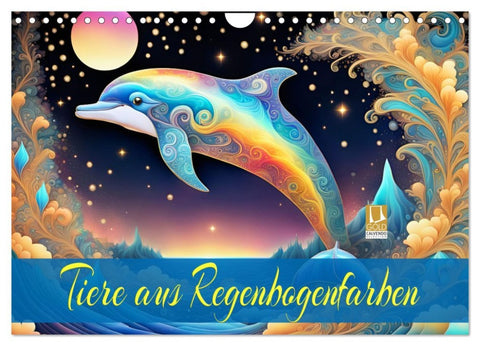 Tiere aus Regenbogenfarben (Wandkalender 2026 DIN A4 quer), CALVENDO Monatskalender