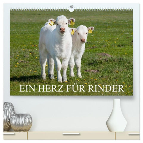 Ein Herz für Rinder (hochwertiger Premium Wandkalender 2026 DIN A2 quer), Kunstdruck in Hochglanz