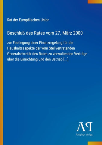 Beschluß des Rates vom 27. März 2000