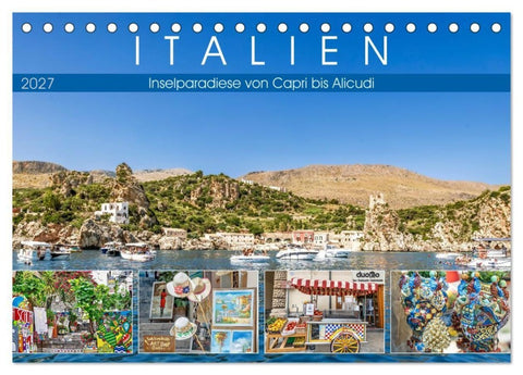 Italien - Inselparadiese von Capri bis Alicudi (Tischkalender 2027 DIN A5 quer), CALVENDO Monatskalender