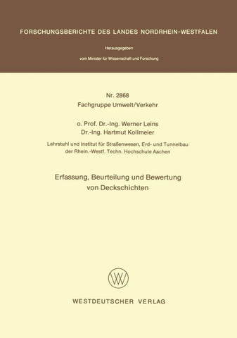 Erfassung, Beurteilung und Bewertung von Deckschichten