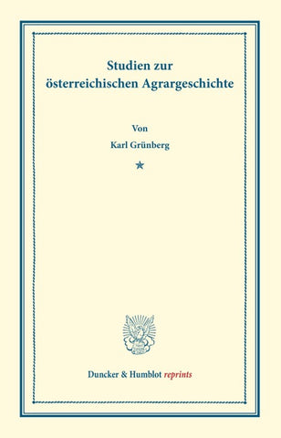 Studien zur österreichischen Agrargeschichte.