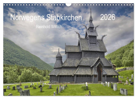 Norwegens Stabkirchen (Wandkalender 2026 DIN A3 quer), CALVENDO Monatskalender