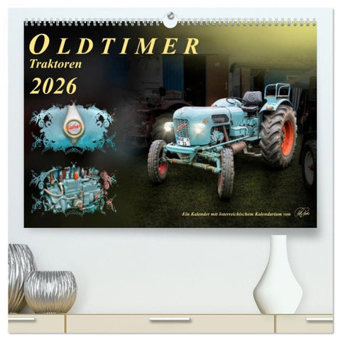 Oldtimer - Traktoren (hochwertiger Premium Wandkalender 2026 DIN A2 quer), Kunstdruck in Hochglanz