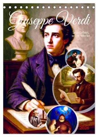 Giuseppe Verdi (Tischkalender 2026 DIN A5 hoch), CALVENDO Monatskalender