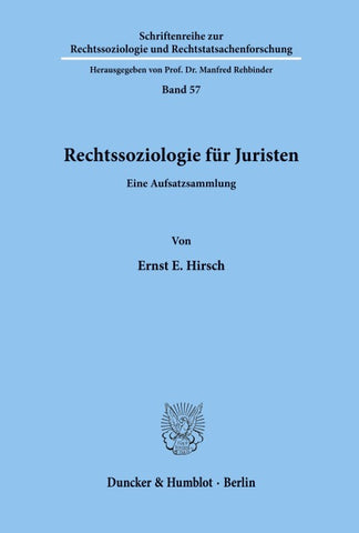 Rechtssoziologie für Juristen.