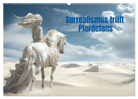 Surrealismus trifft Pferdefans (Wandkalender 2026 DIN A2 quer), CALVENDO Monatskalender
