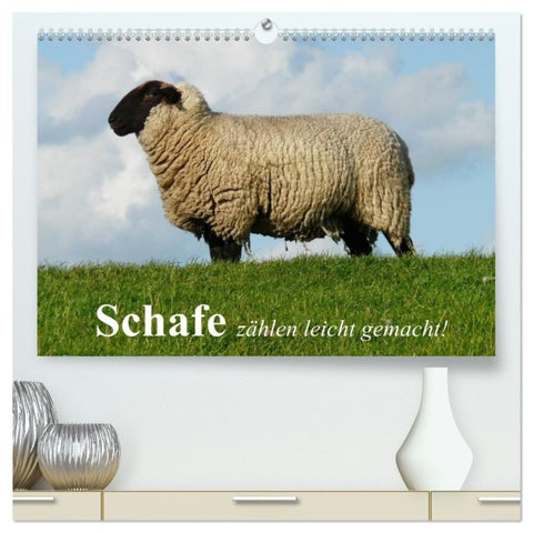 Schafe zählen leicht gemacht! (hochwertiger Premium Wandkalender 2027 DIN A2 quer), Kunstdruck in Hochglanz