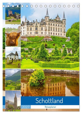 Schottland - Reiseplaner (Tischkalender 2027 DIN A5 hoch), CALVENDO Monatskalender