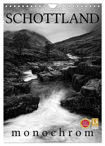 Schottland Monochrom (Wandkalender 2027 DIN A4 hoch), CALVENDO Monatskalender