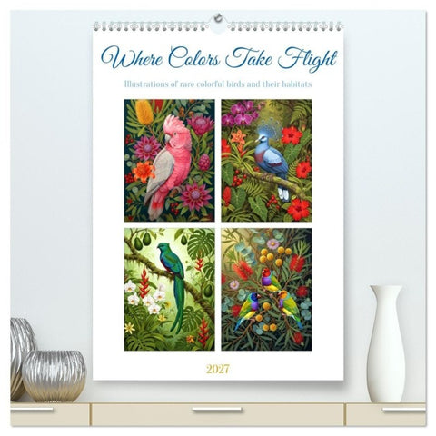 Where Colors Take Flight (High Quality Premium Wall Calendar 2027 DIN A2 portrait),CALVENDO 12 Month Wall Calendar