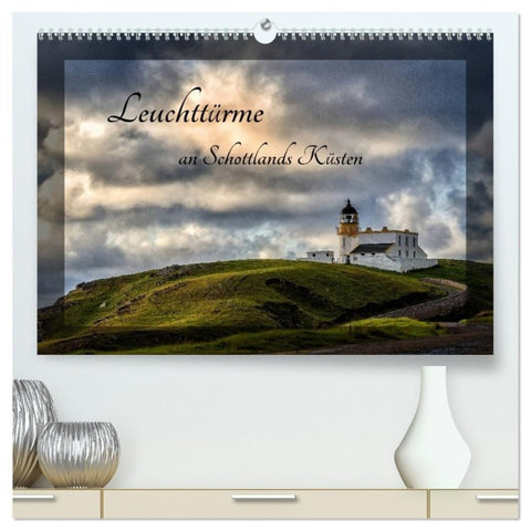 Leuchttürme an Schottlands Küsten (hochwertiger Premium Wandkalender 2027 DIN A2 quer), Kunstdruck in Hochglanz