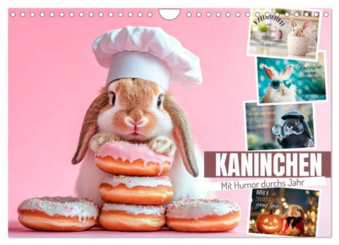 KANINCHEN Mit Humor durchs Jahr (Wandkalender 2027 DIN A4 quer), CALVENDO Monatskalender