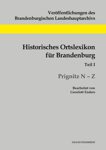 Historisches Ortslexikon für Brandenburg, Teil I, Prignitz N-Z