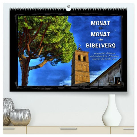 Monat für Monat ein Bibelvers (hochwertiger Premium Wandkalender 2027 DIN A2 quer), Kunstdruck in Hochglanz