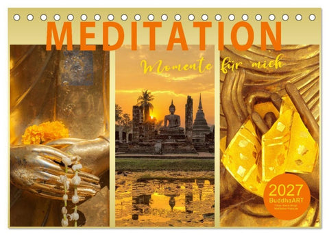 MEDITATION Momente für mich (Tischkalender 2027 DIN A5 quer), CALVENDO Monatskalender
