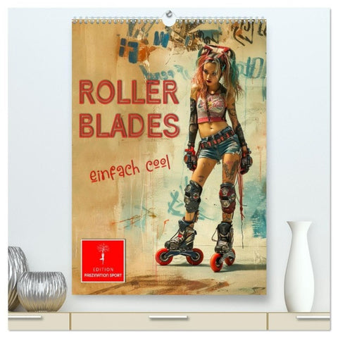 Rollerblades - einfach cool (hochwertiger Premium Wandkalender 2027 DIN A2 hoch), Kunstdruck in Hochglanz
