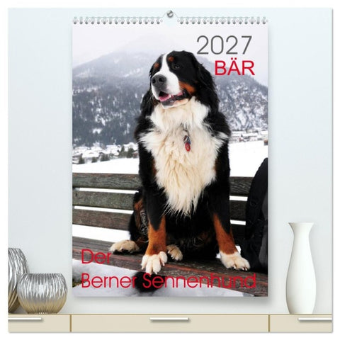 BÄR - Der Berner Sennenhund (hochwertiger Premium Wandkalender 2027 DIN A2 hoch), Kunstdruck in Hochglanz