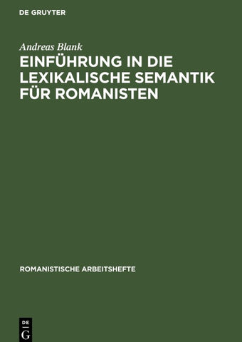 Einführung in die lexikalische Semantik für Romanisten