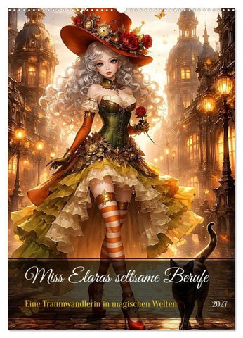 Miss Elaras seltsame Berufe (Wandkalender 2027 DIN A2 hoch), CALVENDO Monatskalender