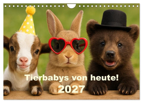 Tierbaby von heute! (Wandkalender 2027 DIN A4 quer), CALVENDO Monatskalender