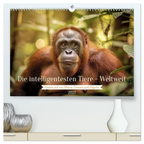 Die intelligentesten Tiere - Weltweit (hochwertiger Premium Wandkalender 2027 DIN A2 quer), Kunstdruck in Hochglanz