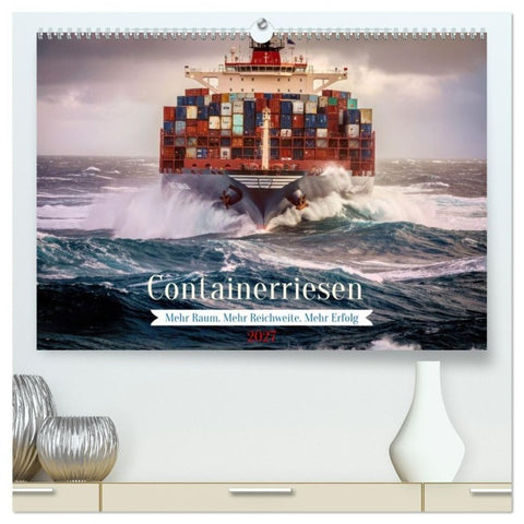 Containerriesen (hochwertiger Premium Wandkalender 2027 DIN A2 quer), Kunstdruck in Hochglanz