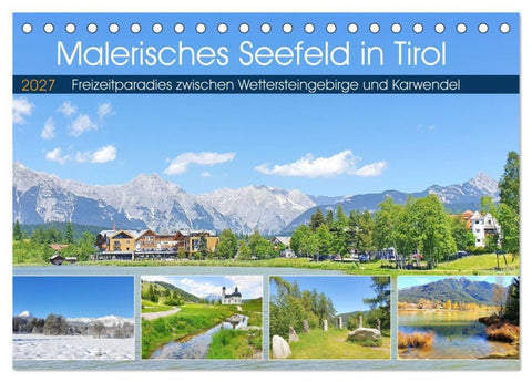 Malerisches Seefeld in Tirol (Tischkalender 2027 DIN A5 quer), CALVENDO Monatskalender