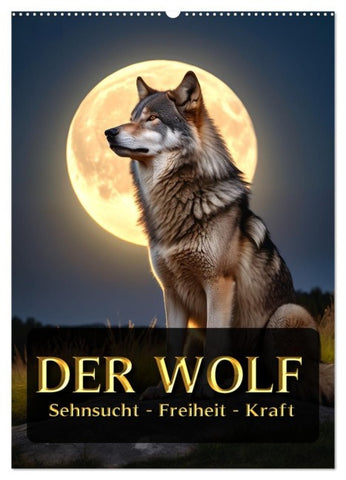 Der Wolf - Sehnsucht Freiheit Kraft (Wandkalender 2027 DIN A2 hoch), CALVENDO Monatskalender