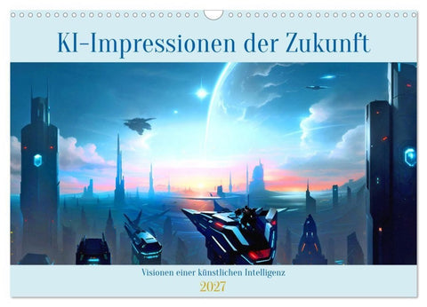 KI-Impressionen der Zukunft (Wandkalender 2027 DIN A3 quer), CALVENDO Monatskalender